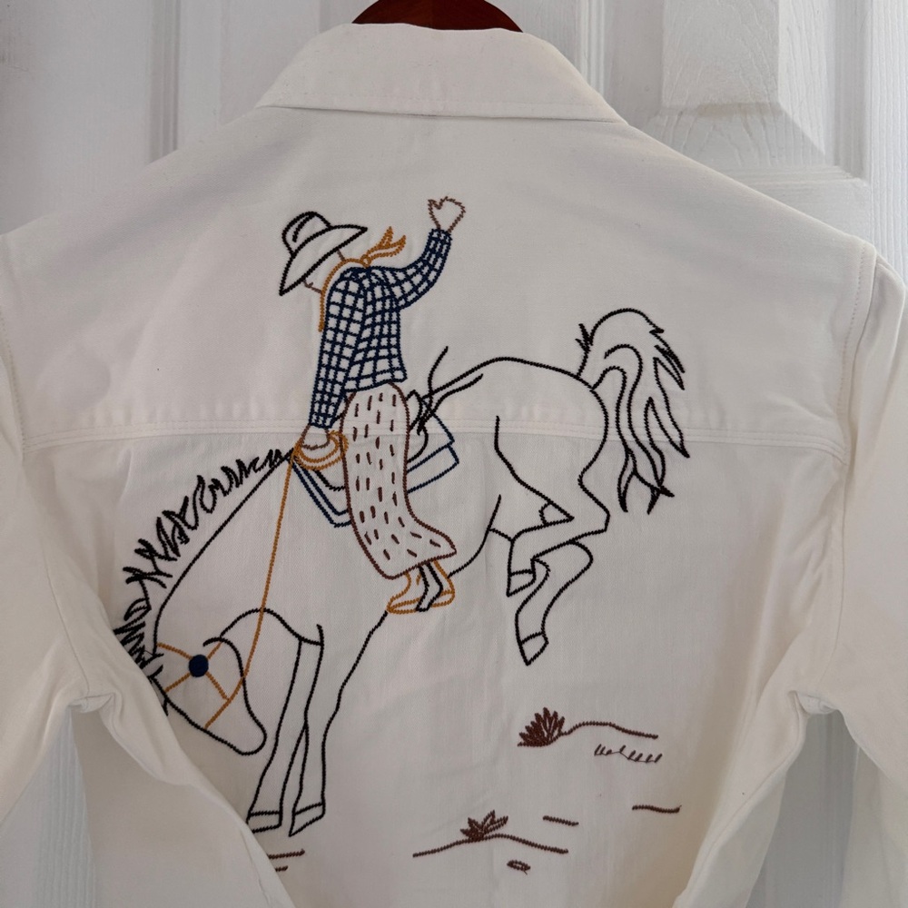 NWT Stetson Denim Bronc Embroidered Boyfriend Fit Shirt - Picture 5 of 5